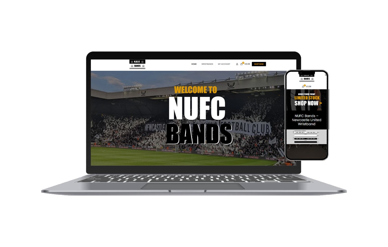 NUFC bands Website Design Belfast