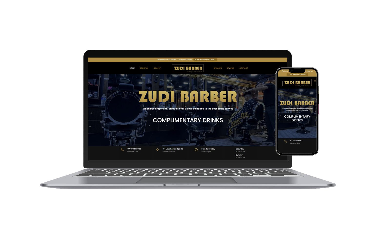 Zudi Barbers Website Design Belfast